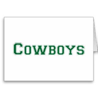 Green Cowboys Square Logo Greeting Cards