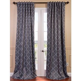 Seville Print Grey And Silver Blackout Curtain