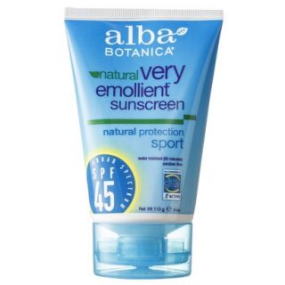 Alba Very Emollient Sport Sunscreen SPF 45  4oz