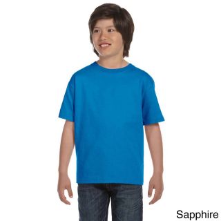 Gildan Youth Dryblend 50/50 T shirt Blue Size L (14 16)