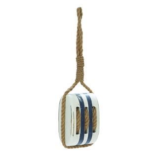 White And Blue Wooden Doorstop