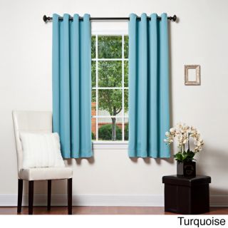 None Grommet Top 64 Inch Thermal Insulated Blackout Curtain Panel Pair Blue Size 52 x 64