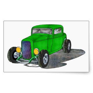 32 Ford HiBoy Coupe – Green Rectangular Stickers
