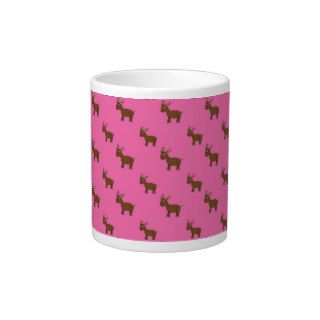 Cute light pink reindeer pattern extra large mug