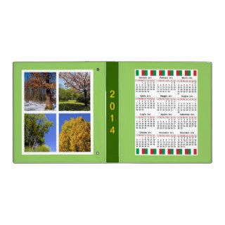 Calendar 2014 and trees according to the seasons binders