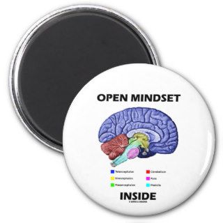 Open Mindset Inside (Anatomical Brain) Fridge Magnets