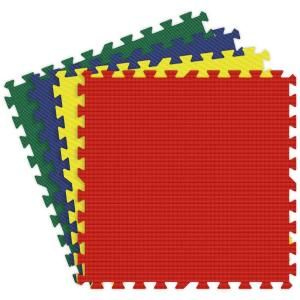 Groovy Mats Red, Yellow, Royal Blue and Green 24 in. x 24 in. Comfortable Mat (100 sq.ft. / Case) GYCMRYBG