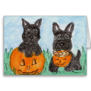 Scottie Dogs pumpkins Halloween etc. terrier Card