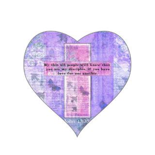John 1335 Uplifting Bible Quote about LOVE Heart Sticker