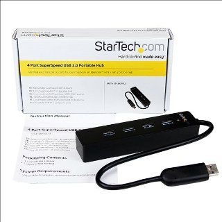 StarTech 4 Port Portable SuperSpeed USB 3.0 Hub with Built In Cable (ST4300PBU3) Computers & Accessories