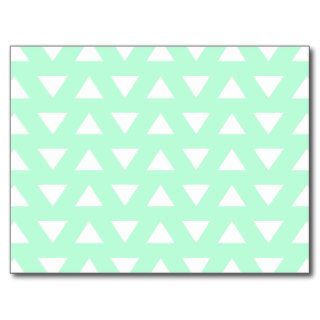 Mint Green and White Geometric Pattern. Post Cards