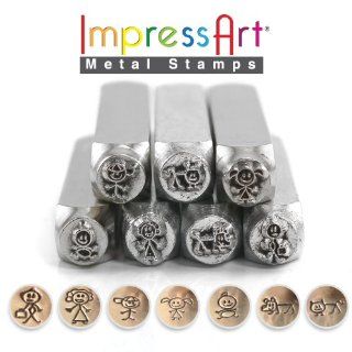 ImpressArt  Stick Family Metal Design Stamps Pack