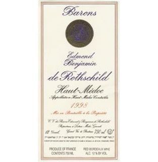 Barons Edmond Et Benjamin De Rothschild Pauillac 2007 750ML Wine