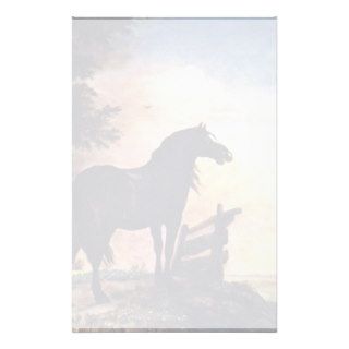 Two Horses Near A Gate In The Meadow [1]. Custom Stationery