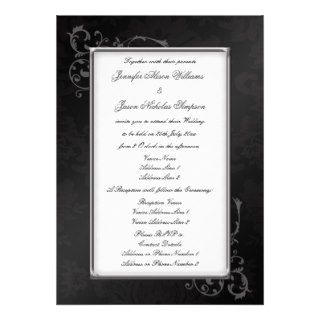 Stylish Gothic Wedding Invitation in Black & White