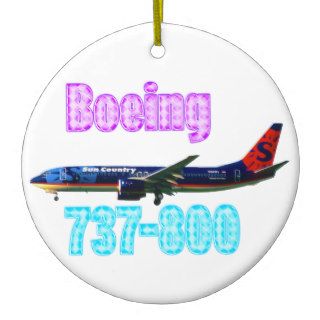 Sun Country Airlines Boeing 737 800 w text Christmas Ornaments