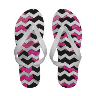 Cow Hot Pink and Black Print Flip Flops