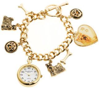 Marcel Drucker Women's 24 497 Gold Tone Yorkie Charm Bracelet Watch Watches