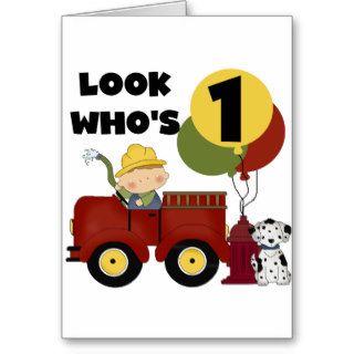 Fireman 1st Birthday Tshirts and Gifts Cards