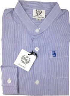 DANNY BOY Boys Long Sleeves Pinstripe Dress Shirt w/ Mandarin Collar CY 482 PS   Navy, 2 Clothing