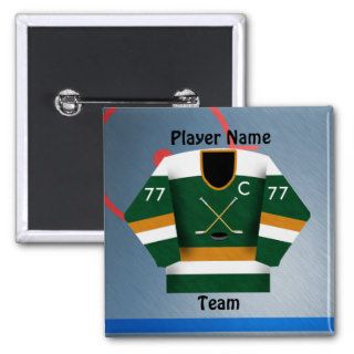 Ice Hockey Team Jersey Button