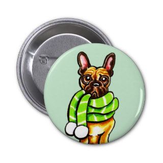 French Bulldog Winter Scarf Custom Color Pin