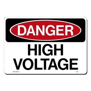 Lynch Sign 14 in. x 10 in. Black and Red on White Plastic Danger High Voltage Sign DS   3