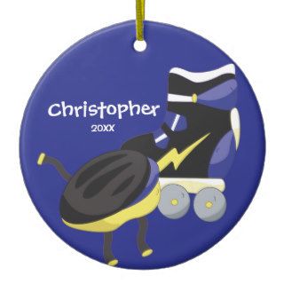 Blue Roller Skate Sport Christmas Ornament