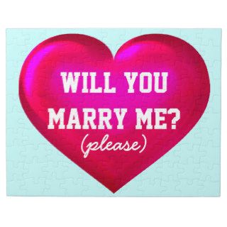 Will you marry me? pink glass heart jigsaw puzzle