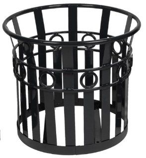 Witt PL2724 Oakley Large Round Planter with Plastic Liner Color Black  Waste Bins  Patio, Lawn & Garden