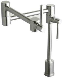 Elkay LK7767SSS Deck Mount Pot Filler, Satin Stainless Steel   Two Handle Tub Only Faucets  