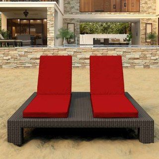 Forever Patio Hampton Wicker Outdoor Double Adjustable Chaise Lounge with Red Sunbrella Cushions (SKU FP HAM DACL CH FF)  Patio Lounge Chairs  Patio, Lawn & Garden