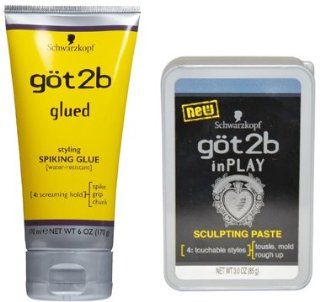 Got2b Glued Styling Spiking Glue & Sculpting Paste Set  Hair Care Styling Products  Beauty