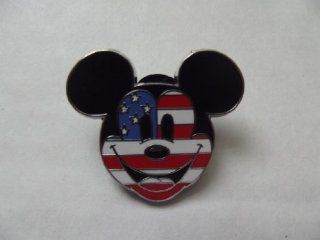 Disney Trading Pin Mickey Mouse Face Head United States Flag WDW LOOK Mickey Ears 
