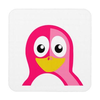 Pink Penguin Drink Coaster