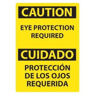 National Marker ESC485RB Eye Protection Required Bilingual Sign Industrial Warning Signs