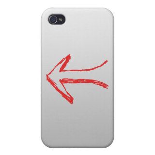 Arrow Pointing Left. On Gray. iPhone 4 Cases