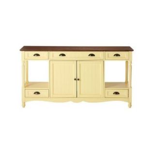 Home Decorators Collection Southport 58 in. W Buttercup and Oak Buffet 0805400520