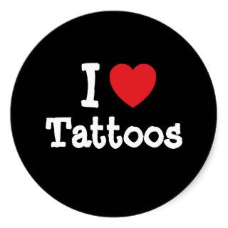 I love Tattoos heart custom personalized Round Sticker