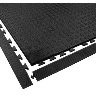 Wearwell Urethane 502 Rejuvenator Connect Anti Fatigue Ramp, Male, for Dry Heavy Duty Industrial Areas, 2" Width x 39" Length x 5/8" Thickness, Black