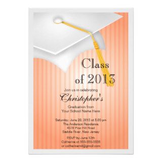 Class of 2013 White Grad Cap Graduation Party Invites