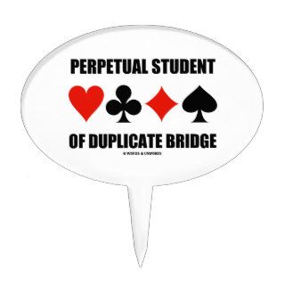 Perpetual Student Of Duplicate Bridge (Card Suits) Oval Cake Toppers