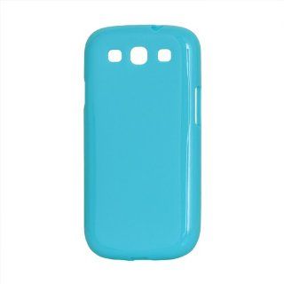 Glossy Case for Samsung i9300 / GT i9300 Galaxy S3 SIII   TPU Silicone Back Phone Cover + 2 Screen Protectors (Baby Blue) Cell Phones & Accessories