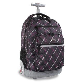 J World 'Sunset' Preppy Purple 19.5 inch Rolling Laptop Backpack J World Rolling Backpacks