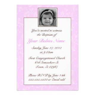 Girl Baptism / Christening Personalized Invitations