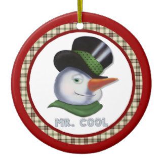 Mr. Cool   Snowman Christmas Tree Ornaments