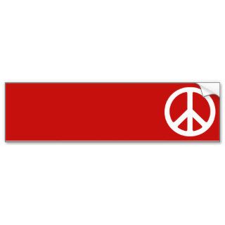 Red and White Peace Symbol Bumper Stickers
