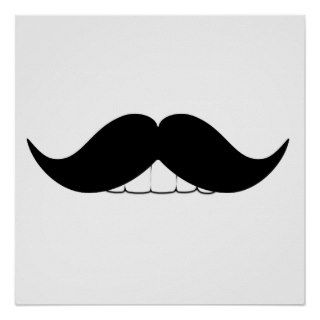 Funny Girly  Black Mustache Posters