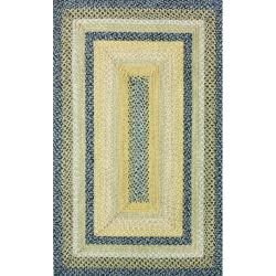 nuLOOM Handmade Cotton Fabric Braided Blue Cottage Rug (7'6 x 9'6) Nuloom 7x9   10x14 Rugs