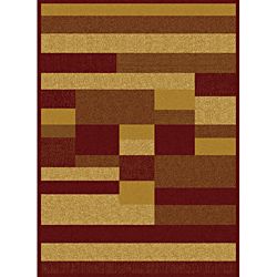 Contemporary Red/ Gold Heat Set Rug (7'8 x 10'4) 7x9   10x14 Rugs